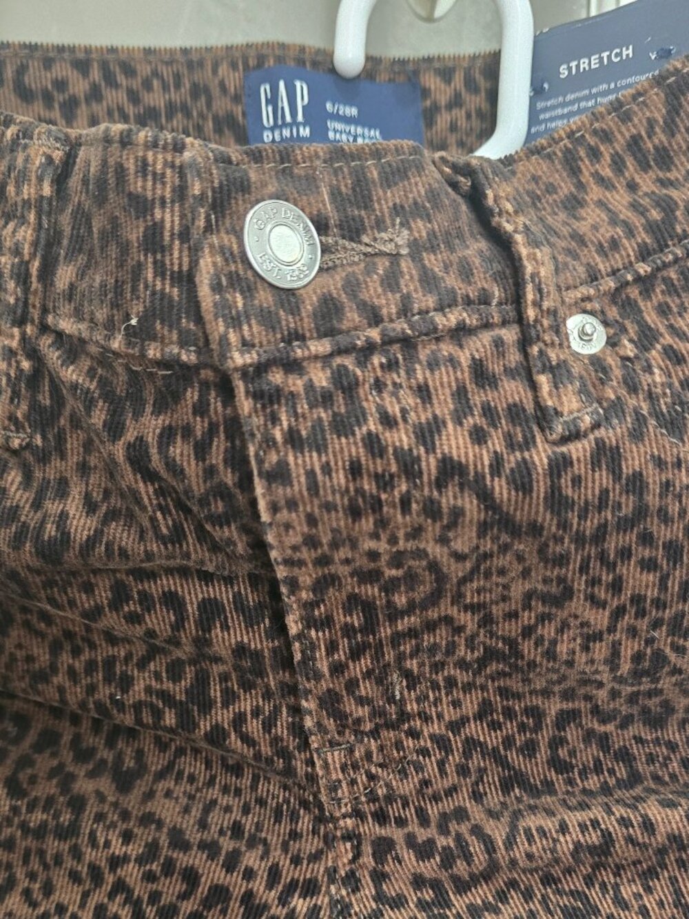 Gap leopard print corduroy baby boot jeans